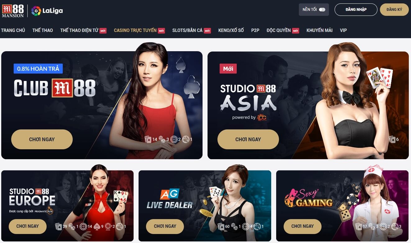 Casino trực tuyến, sòng bạc online m88