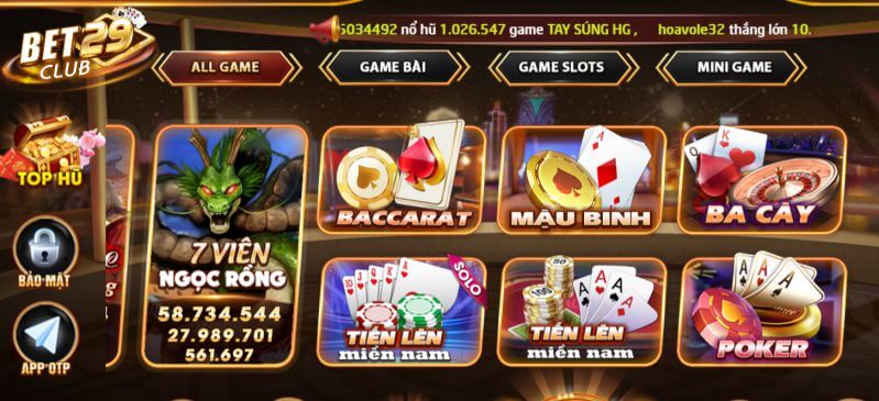 Giao diện bet29